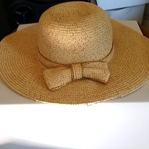 New inbox gold sparkle bow embellishment women's fancy hat